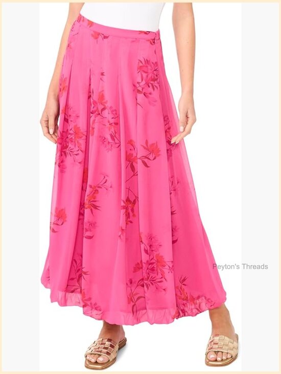 Dresses & Skirts - Pleated Bubble Midi Skirt - 100% Rayon, Zipper Closure, Hand Wash